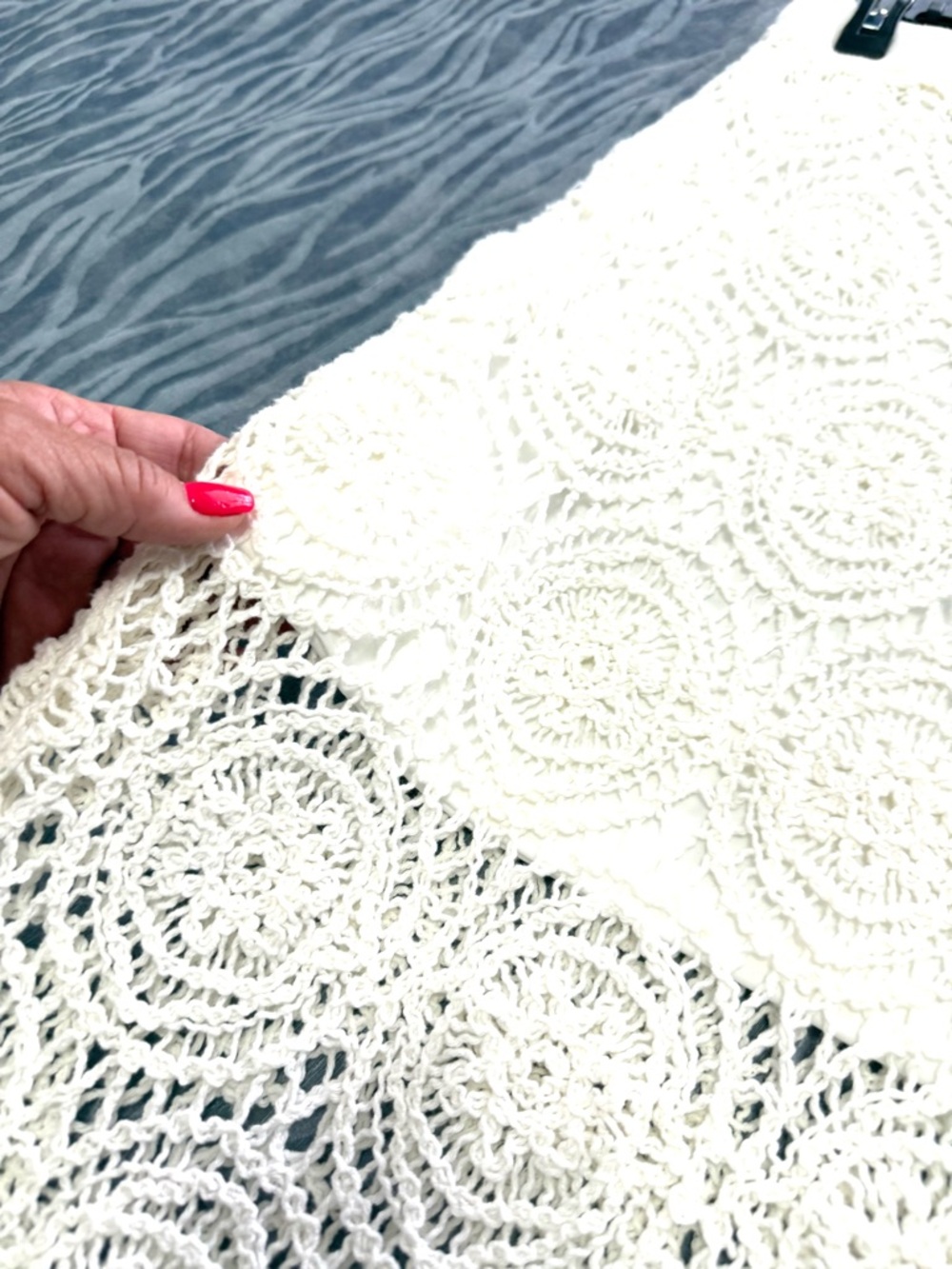 Women's Antique White Crochet Lace Maxi Skirt - Picture 4 of 6